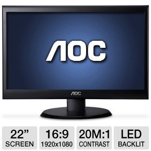AOC e2250Swdn 22 Class LED Monitor