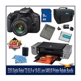 Click here to buy EOS Rebel T2i DSLR Kit w 18-55 IS Lens. Kit Includes PIXMA Pro 9000 Mark II Photo... by Canon.