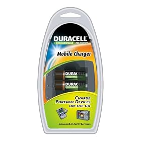 Duracell Mobile Charger With 2AA Pre Charged Rechargeable Nimh Batteries, CEF23DX2 by 