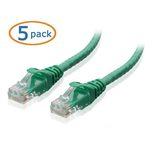 Cable Matters 5-Pack, Cat6 Snagless Ethernet Patch Cable in Green 6 Feet