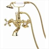 Elizabethan Classics TW34 Wall Mount Adjustable Tub Faucet with Hand Shower and Metal Cross Handles 41m0VzSgC3L. SL160 Elizabethan Classics TW34 Wall Mount Adjustable Tub Faucet with Hand Shower and Metal Cross Handles