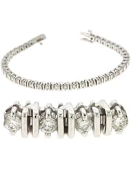 14K White Gold 2cttw Round Diamond Bracelet
