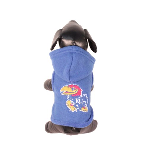 NCAA Kansas Jayhawks Polar Fleece Hooded Dog Jacket, Medium
