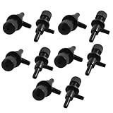 uxcell 水族館エアーバルブ ブラック　2ウエー　チューブ 全長4.7cm プラスチック製　10個入り