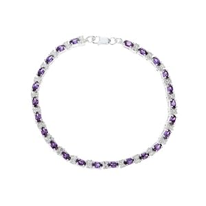 Amethyst and Cubic Zirconia Bracelet, Silver, Model B20/SBS2515AM
