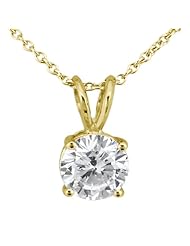1.50ct. Round Diamond Solitaire Pendant in 18k Yellow Gold (H, VS2)