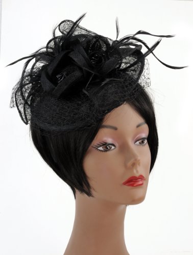 NYfashion101(TM) Cocktail Fashion Sinamay Fascinator Hat Flower Design & Net S102651