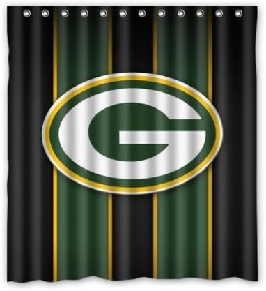 Hot Selling Custom Green Bay Packers Waterproof Fabric Bathroom Shower Curtain 66"x72"