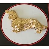 Jewelry : Dachshund Longhair Gold Pin
