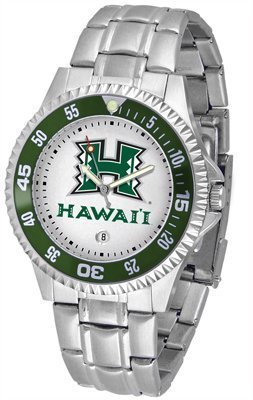 Hawaii Rainbows Suntime Competitor Game Day Steel Band Watch - NCAA College Athletics