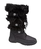 Ladies Lace Up & Zipped Snow Boots Black Size UK 5 EU 38