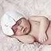 Melondipity Newborn Hospital Hat White - 2 Ply Hospital Fabric - Infant Baby Hat Cap with Big Cute Bow Beanie