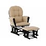 Stork Craft Hoop Glider and Ottoman, Black/Beige