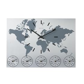 Karlsson Wall Clock Worldtime, Aluminium