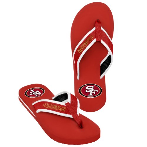San Francisco 49Ers NFL Mens Team Color Contour Flip Flops