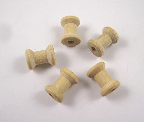 100pcs 12*11MM/ hole3MM natural color Wooden Bobine Classic style DIY tool wood roll Spool