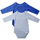 2-Pack Thermal Long Sleeve Bodysuits, Blue, 0-3 months [Apparel]