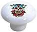 Set of 2 Roses Skull Ceramic Cabinet Drawer Pull Knobs
