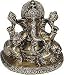 Seated Statue Brass Lord Ganesha with 2 Pillows 4 x 2.75 x 3.75 inches (ganeshb020)