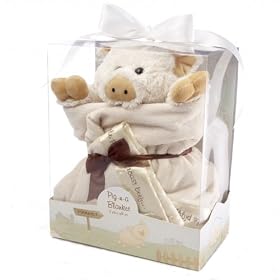 Baby Aspen Pig in a Blanket Two Piece Gift Set Baby Aspen Pig in a Blanket Two Piece Gift Set