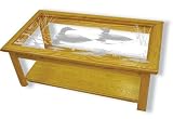 Oak Glass Top Coffee 15 high