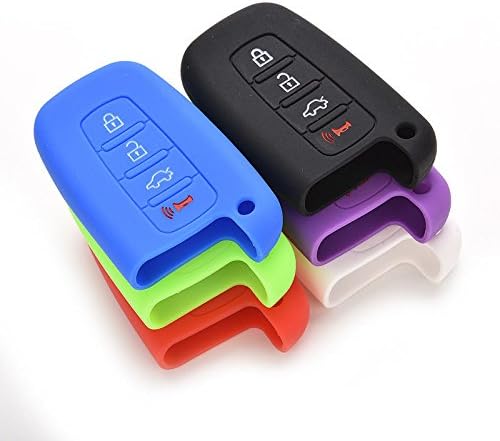 Cretaceous 4-Button Silicone Remote Key Cover for HYUNDAI Elantra Sonata Veloster Red 1 Piece