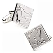 Boston Red Sox MLB Logo'd Silver Series Executive Cufflinks w/Jewelry Box