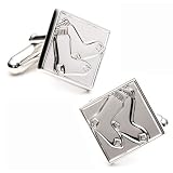 Boston Red Sox MLB Logo'd Silver Series Executive Cufflinks w/Jewelry Box
