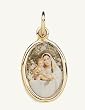 Gold Plated Religious Medal - Madonna with Lillies