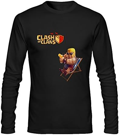 Hua Zhou Men's Personalized Clash of Clans Custom Long Sleeve S Black