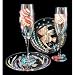 Angel Fish Design - Hand Painted - Toasting Flutes - 6 oz. & 7 inch Cake Plates
