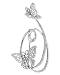 C.Z. Diamond Fluttering Butterflies Sterling Silver Brooch Pin