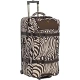 2009 Burton Wheelie Double Deck Upright Luggage, Antique Ivory Zebra