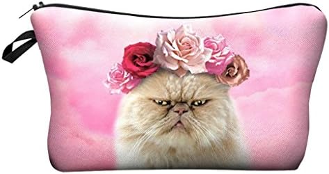 Cat Cute 3D Lady Travel Handbag In Hand Makeup Bag Clutch Storage Cosmetic Cases