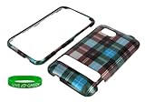 Blue Check Design Snap On Hard Case for HTC ThunderBolt 6400 Phone, Verizon ....
