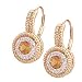 14K .60 CTW Citrine & Diamond Leverback Earrings