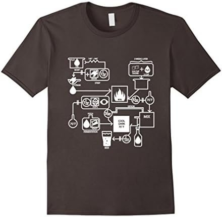 Men's Beer Brewing Schematic T-Shirt Home Brewers Love Large Asphalt