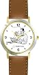 Habit 2 - Goal, Straight A's (English Text) - DELUXE TWO-TONE WATCH from THE 7 HABITS - WATCH COLLECTION BY WATCHBUDDY&reg; - Arabic Numbers - Brown Leather Strap-Size-Large ( Men's Size or Jumbo Women's Size )