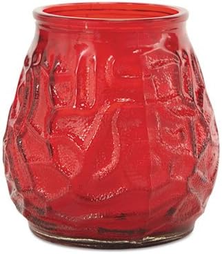 Fhc F460RD 3.75 in. Victorian Filled Red Glass Candles - 60 Hour Burn