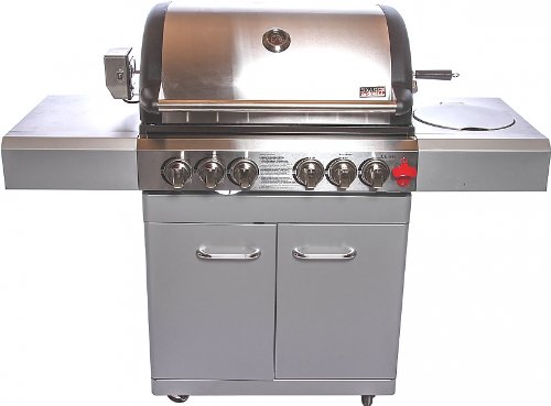 Swiss Grill I500TS Icon Series Grill with 4-Piece Burner Unit/Cast Iron Grids/Rotisserie Kit/Powder Coated Cart Swiss Grill I500TS Icon Series Grill with 4-Piece Burner Unit/Cast Iron Grids/Rotisserie Kit/Powder Coated Cart