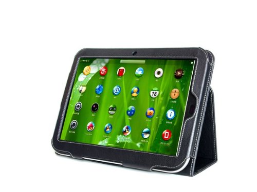 Navitech Black Genuine Premium Leather Flip Carry Case With Adjustable Stand For The Lenovo IdeaPad K1 3.0 Honeycomb - 10.1 inch tablet (March 2011 Release) 3G & 4G WI-FI 16 GB 32 GB 64 GB by Navitech
