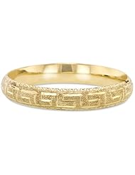 14K Yellow Gold Ladies Hollow 10.7mm Wide Bangle Bracelet