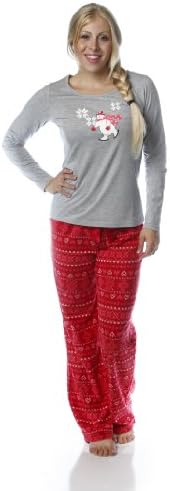 Women's Microfleece Pant Knit Top Lounge Set - Many Cute Designs Available