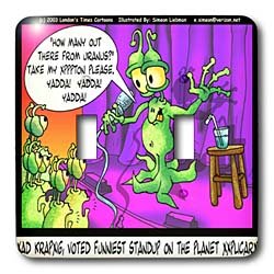 Londons Times Funny Aliens Cartoons - Alien Standup Comedians - Light Switch Covers - double toggle switch