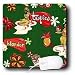 Lee Hiller Designs 50s Retro Print - 50s Tiki Tropics Islander Red Green - Mouse Pads