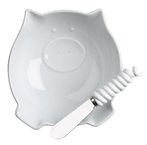 Boston Warehouse Zooology Pig Dip Bowl and Spreader Set