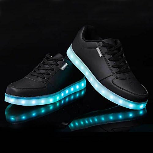Miss Cutie Women & Men Unisex LED 7 Color Lights Chargable Flashing Fashion Sneakers 44 Black