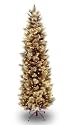 National Tree Company CAP3-330-75 7.5 Foot Carolina Pine Slim Hinged Tree with 42 Flocked Cones and 600 Clear Lights