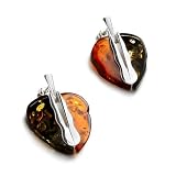 Sterling silver and pear shaped, cognac and green amber earrings 41m1RyIDDbL. SL160 Sterling silver and pear shaped, cognac and green amber earrings