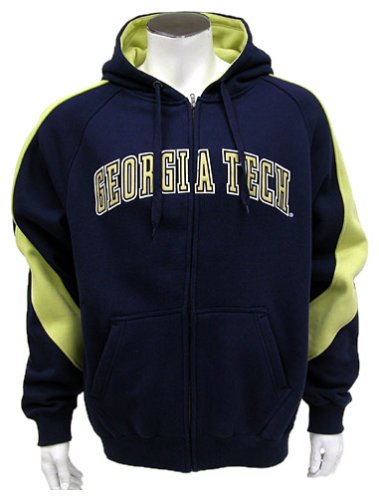 Buy Georgia Tech Yellowjackets Mens Varsity Full Zip Fleece Hoodie by Colosseum Athletics